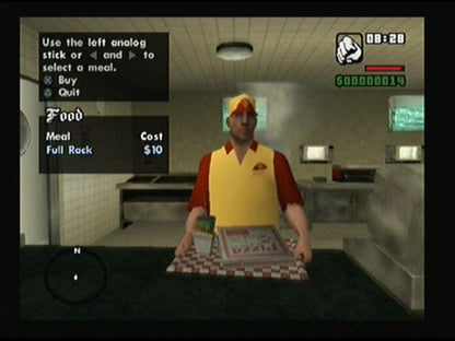 Grand Theft Auto San Andreas PlayStation 2 open-world action-adventure video game Rockstar Games CJ Carl Johnson returning home Los Santos San Fierro Las Venturas gang warfare missions exploration vehicle hijacking customization RPG elements 90s setting crime saga gameplay screenshot