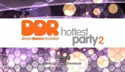 Dance Dance Revolution Hottest Party 2 title screen art for Nintendo Wii Wii video game