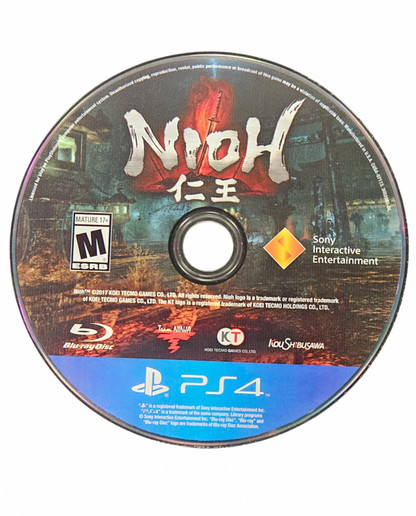 Nioh PlayStation 4 PS4 for action role playing video game fans featuring fast paced samurai combat challenging soulslike gameplay mythical Japanese folklore intense boss battles deep weapon customization character progression immersive adventure collectible gaming appeal disc