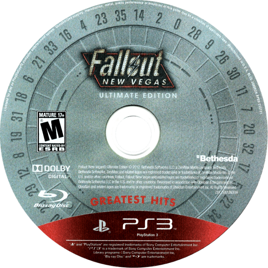 Fallout: New Vegas [Ultimate Edition][Greatest Hits] disc for PlayStation 3 (PS3) video game