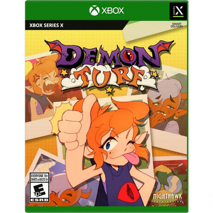 Demon Turf cover art for Xbox Series X (XSX) 3D platformer action-adventure video game