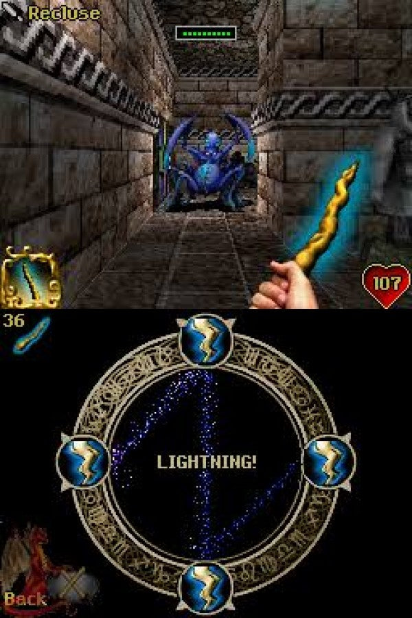 Orcs and Elves Nintendo DS for retro video game enthusiasts featuring first person dungeon crawling gameplay fantasy role playing adventure turn based inspired combat monster encounters puzzle solving magical weapons and collectible gaming appeal gameplay  