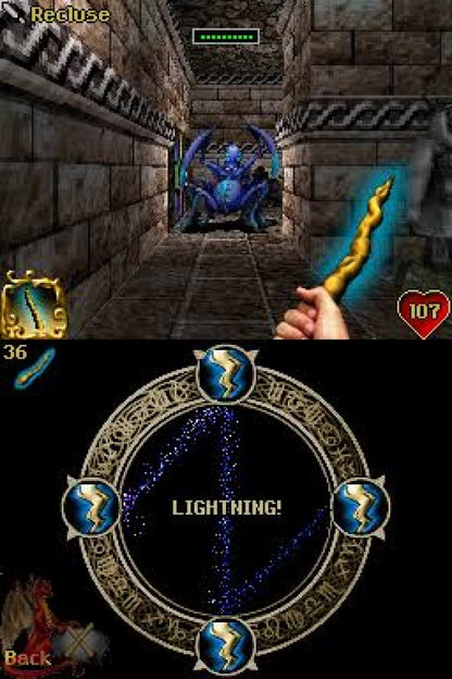 Orcs and Elves Nintendo DS for retro video game enthusiasts featuring first person dungeon crawling gameplay fantasy role playing adventure turn based inspired combat monster encounters puzzle solving magical weapons and collectible gaming appeal gameplay  