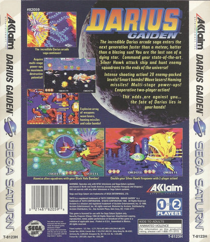 Darius Gaiden back cover art for Sega Saturn (SS) video game