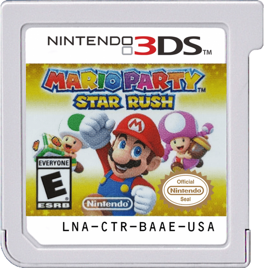 Mario Party Star Rush Nintendo 3DS game featuring party style gameplay with fast paced mini games multiplayer modes and simultaneous movement mechanics across colorful boards with Mario and friends cartridge