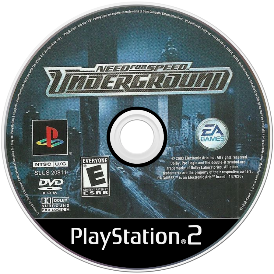 Need for Speed: Underground – PlayStation 2 (PS2) street racing video game disc