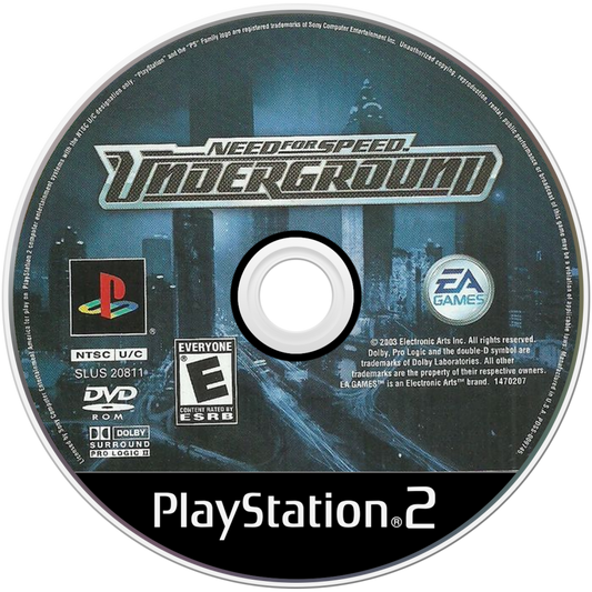 Need for Speed: Underground – PlayStation 2 (PS2) street racing video game disc