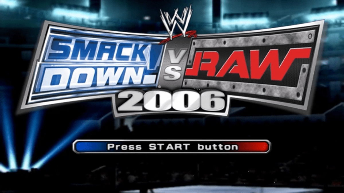 WWE SmackDown vs. Raw 2006 [Greatest Hits] title screen for PlayStation Portable (PSP) professional wrestling fighting game