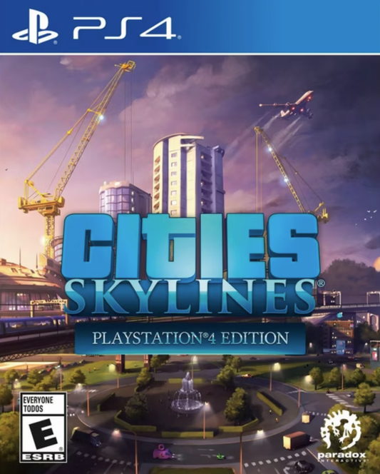 Cities: Skylines – PlayStation 4 (PS4) video game cover image, city-building simulation by Paradox Interactive