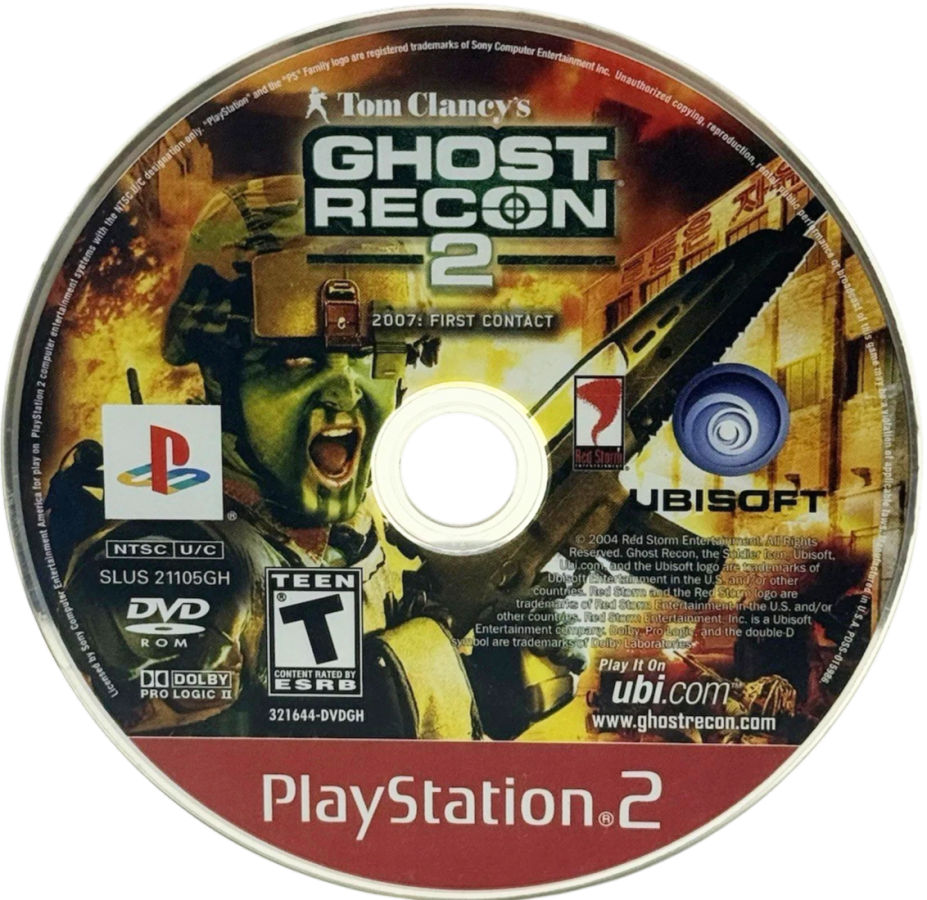Tom Clancy's Ghost Recon 2 [Greatest Hits] – PlayStation 2 (PS2) video game disc, tactical shooter.