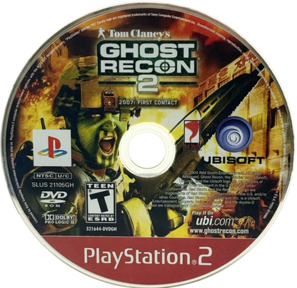 Tom Clancy's Ghost Recon 2 [Greatest Hits] – PlayStation 2 (PS2) video game disc, tactical shooter.
