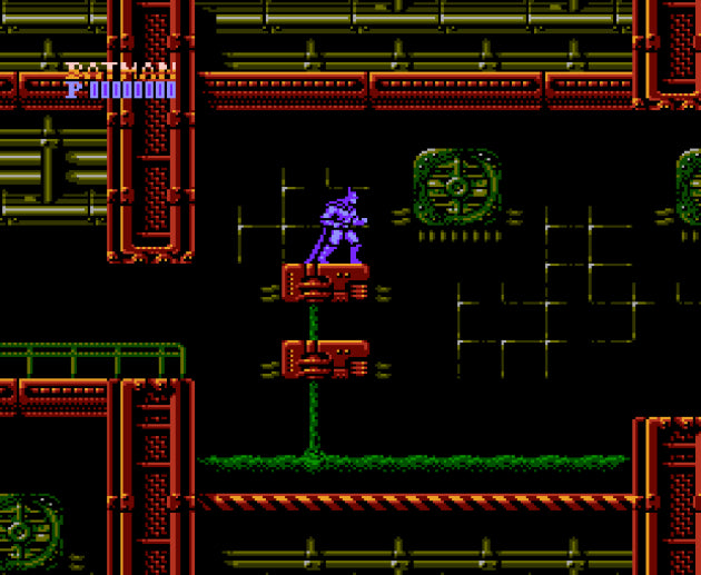 Batman The Video Game game for the Nintendo Entertainment System featuring side scrolling action platformer gameplay with wall jumping mechanics projectile weapons and challenging levels as Batman battles enemies across Gotham City inspired by the 1989 film gameplay