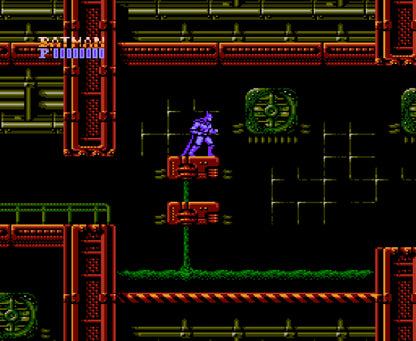 Batman The Video Game game for the Nintendo Entertainment System featuring side scrolling action platformer gameplay with wall jumping mechanics projectile weapons and challenging levels as Batman battles enemies across Gotham City inspired by the 1989 film gameplay