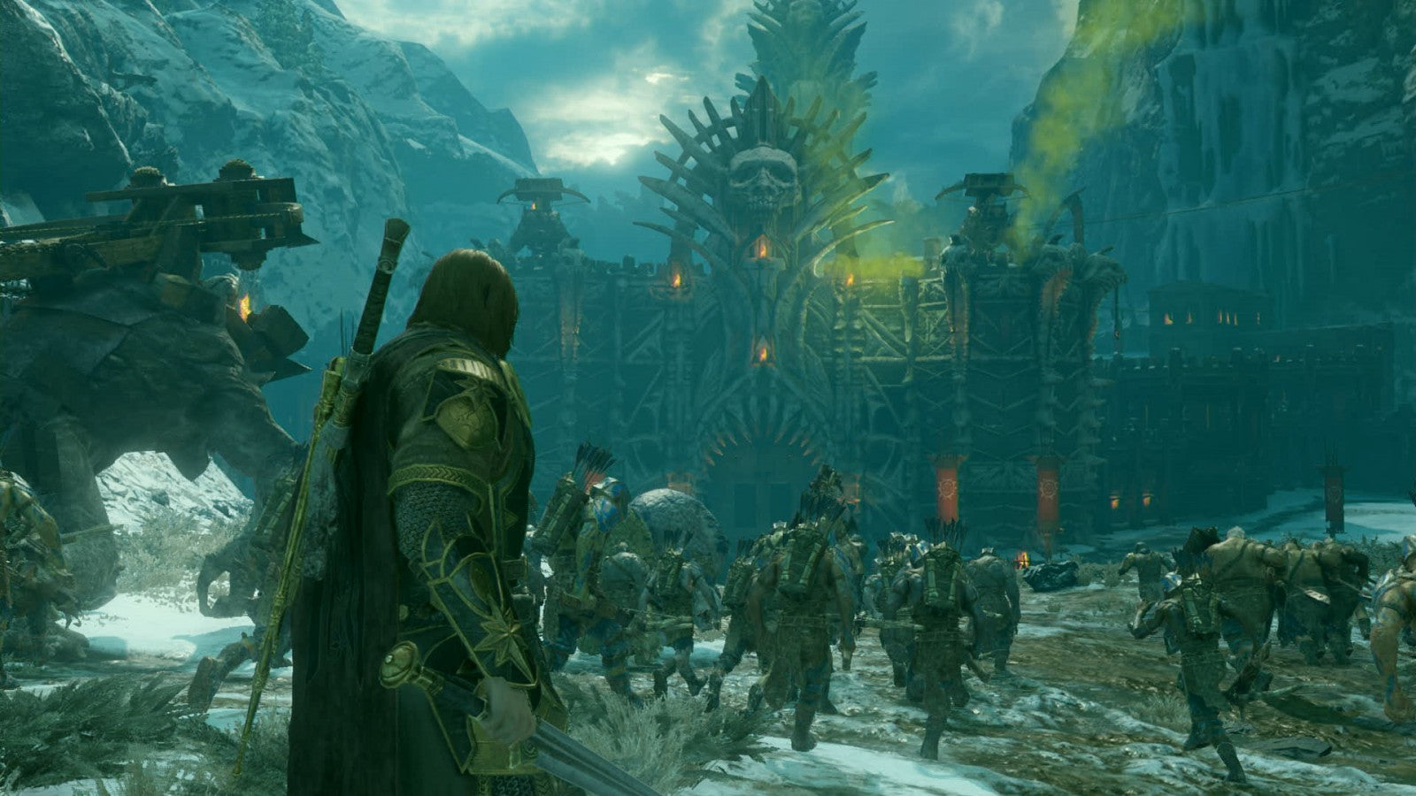 Middle-earth: Shadow of War retro PS4 video game Middle Earth Shadow of War open world action RPG fantasy combat stealth gameplay Tolkien inspired adventure console release gameplay 
