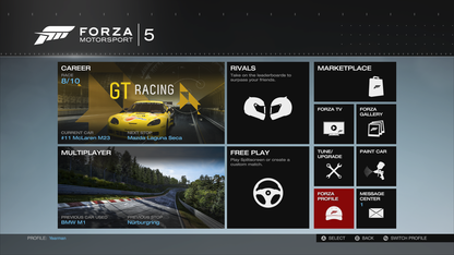 Forza Motorsport 5 gameplay for Xbox One (XONE) racing simulation video game
