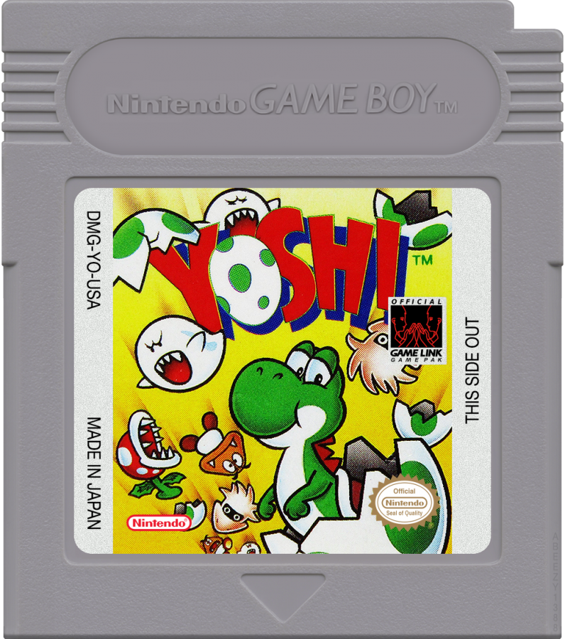 Yoshi cartridge art for Game Boy (GB) video game