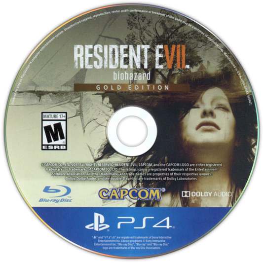 Resident Evil 7: Biohazard [Gold Edition] – PlayStation 4 (PS4) video game disc, survival horror