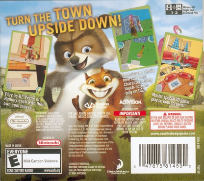 Over the Hedge back of case for Nintendo DS (DS) animated movie-based adventure video game
