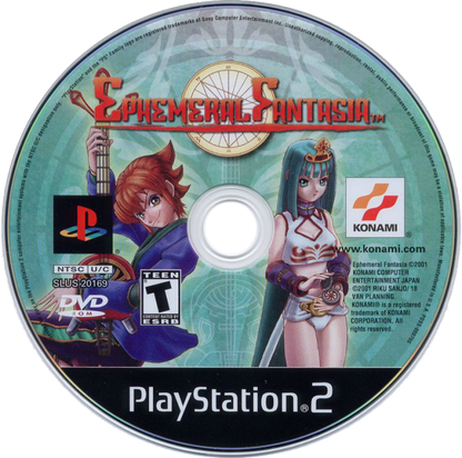 Ephemeral Fantasia disc for PlayStation 2 (PS2) fantasy role-playing adventure video game
