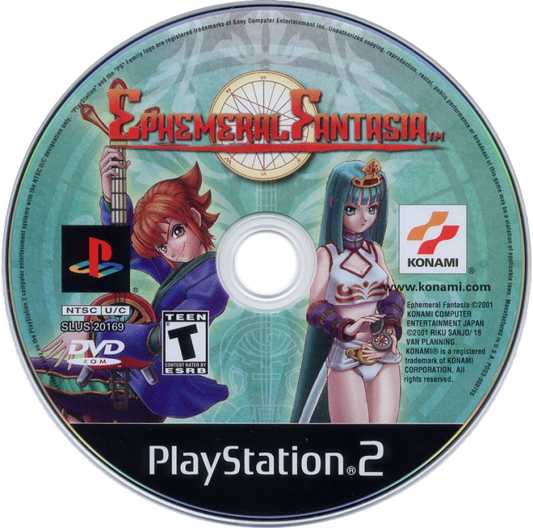 Ephemeral Fantasia disc for PlayStation 2 (PS2) fantasy role-playing adventure video game