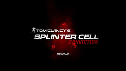 Tom Clancy's Splinter Cell: Conviction start screen for Xbox 360 (X360) stealth action-adventure video game
