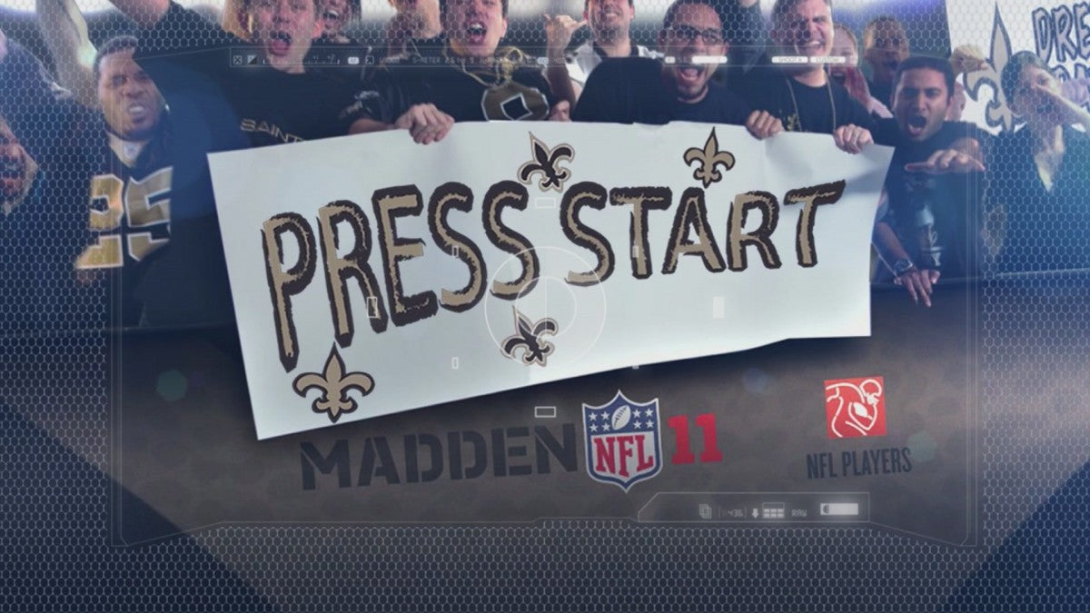 Madden NFL 11 start screen for Xbox 360 (X360) sports football video game