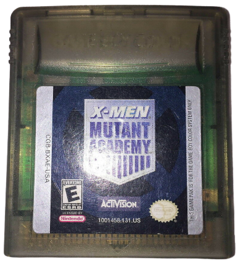 X-Men Mutant Academy Game Boy Color GBC handheld fighting game featuring Marvel comic book characters Wolverine Cyclops Storm and Magneto with special moves combo attacks and versus mode portable adaptation of the console title cartridge