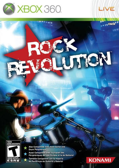 Rock Revolution cover art for Xbox 360 (X360) music rhythm video game