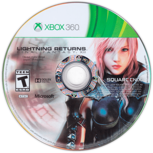 Lightning Returns: Final Fantasy XIII disc for Xbox 360 (X360) role-playing video game