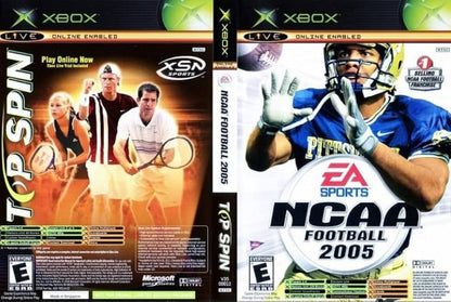 NCAA Football 2005 / Top Spin [Dual Pack] cover art for Xbox (XBOX) video game