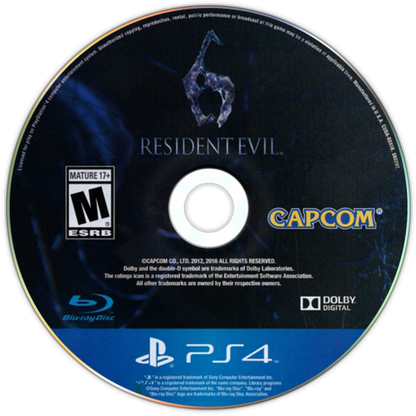 Resident Evil 6 – PlayStation 4 (PS4) video game disc, survival horror action