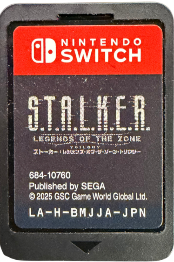 S.T.A.L.K.E.R. Legends of the Zone Trilogy Nintendo Switch inspired design featuring gritty survival first person shooter aesthetic post apocalyptic exclusion zone exploration radiation hazards mutant threats atmospheric sandbox gameplay immersive Eastern European survival horror trilogy presentation cartridge