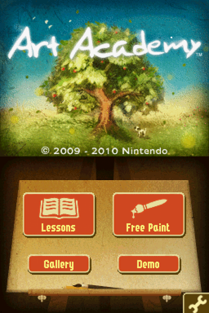 Art Academy cartridge for the Nintendo DS featuring interactive drawing lessons with step by step tutorials sketching techniques and creative art tools for beginners and aspiring artists gameplay