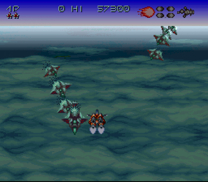 Axelay gameplay for Super Nintendo Entertainment System (SNES) retro video game