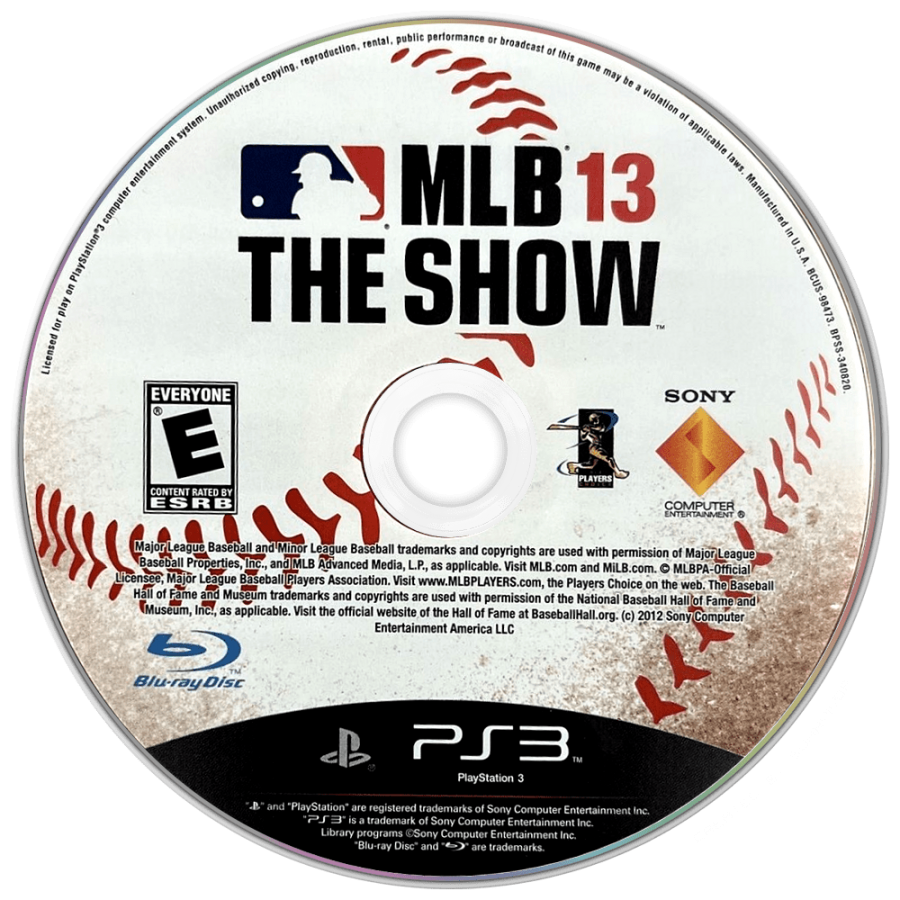 MLB 13: The Show disc for PlayStation 3 (PS3) video game