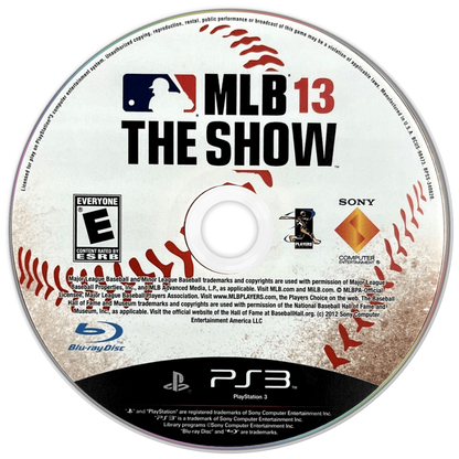 MLB 13: The Show disc for PlayStation 3 (PS3) video game