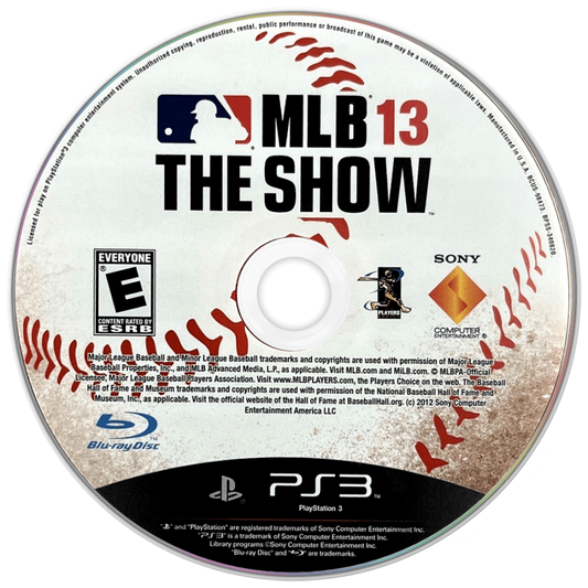 MLB 13: The Show disc for PlayStation 3 (PS3) video game