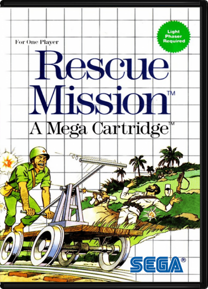 Rescue Mission – Sega Master System (SMS) cover art for rail shooter video game