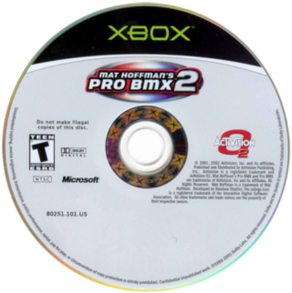 Matt Hoffmans Pro BMX 2 for Xbox (Xbox) disc sports bmx video game.