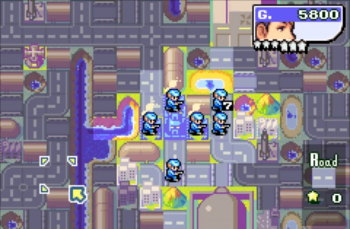 Advance Wars 2: Black Hole Rising [CIB] for Game Boy Advance (GBA) featuring addictive turn-based strategy battles where you command armies across varied maps and outsmart the Black Hole invasion; use unique CO powers, build units, and master terrain tactics in one of the GBA’s defining tactical classics, complete in box for collectors gameplay sreenshot