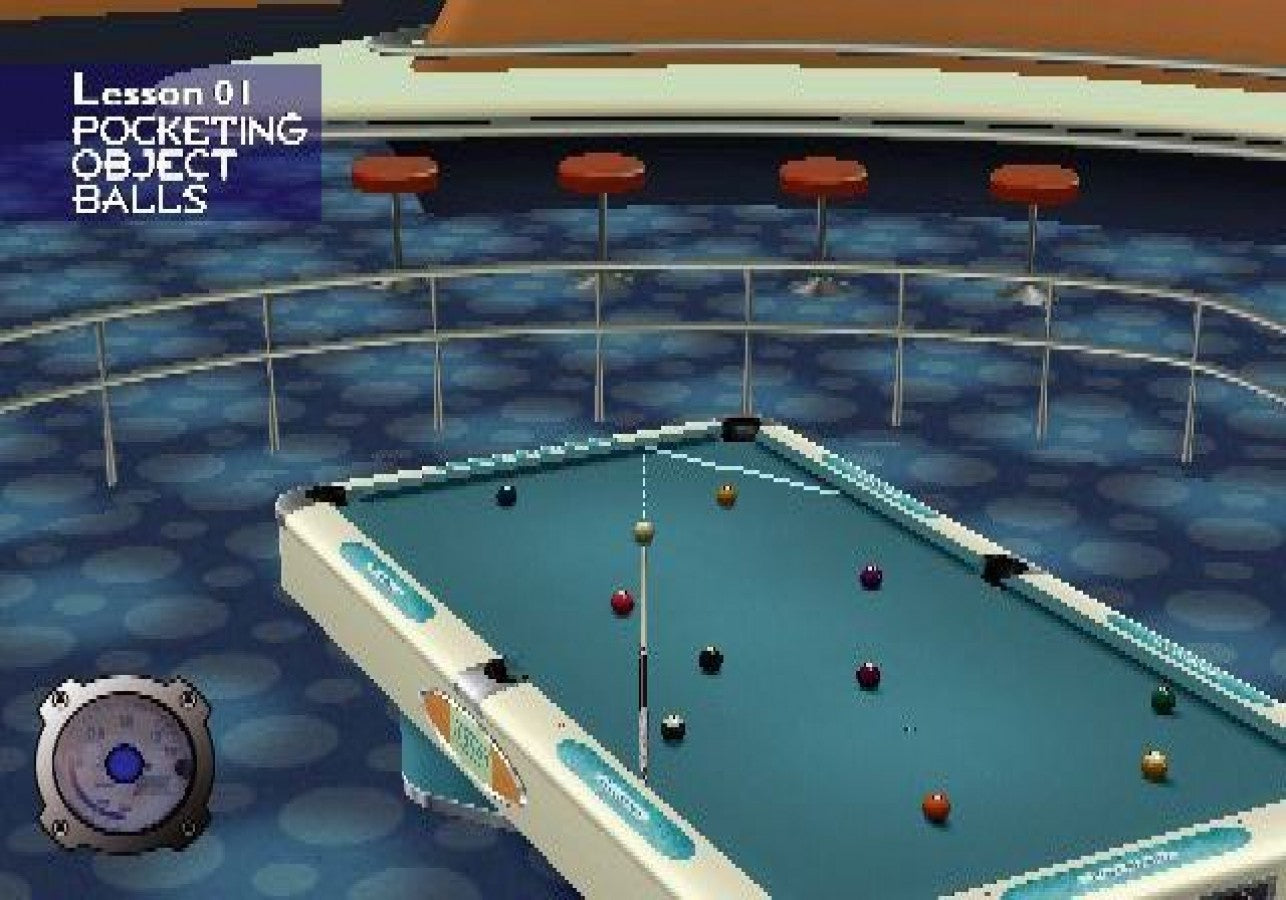 Q-Ball Billiards Master – PlayStation 2 (PS2) video game gameplay, cue sports simulation game.
