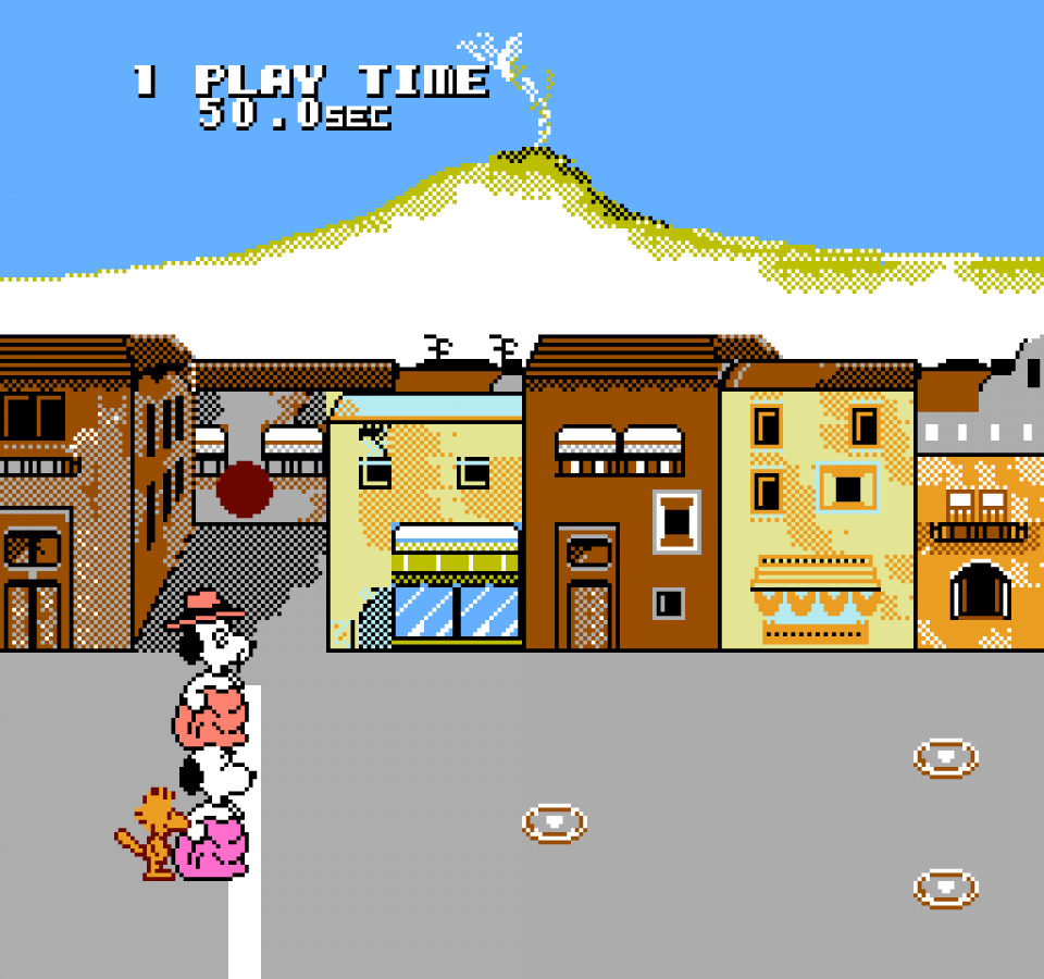 Snoopy's Silly Sports gameplay image for Nintendo Entertainment System (NES) retro video game 