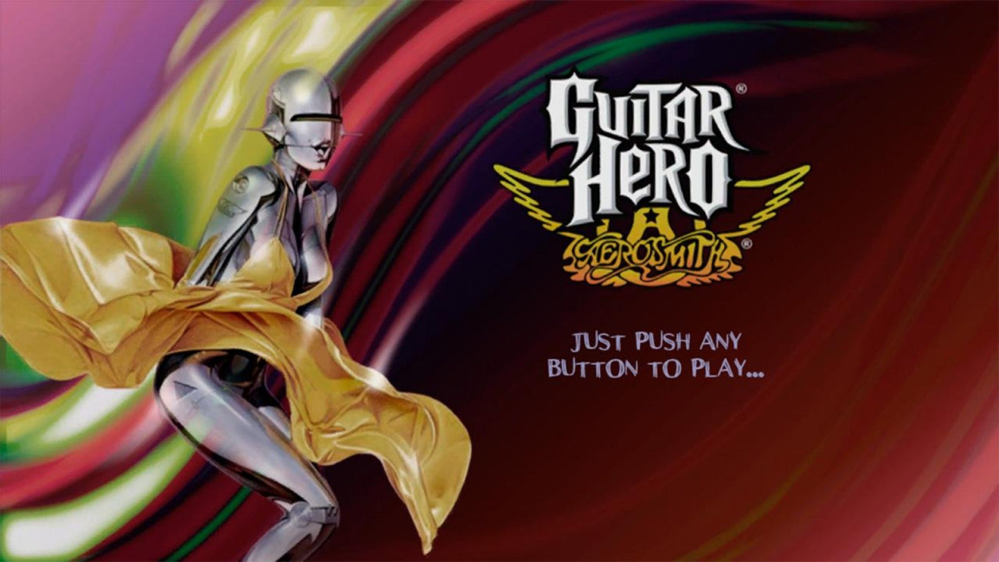 Guitar Hero: Aerosmith start screen for Xbox 360 (X360) music rhythm video game
