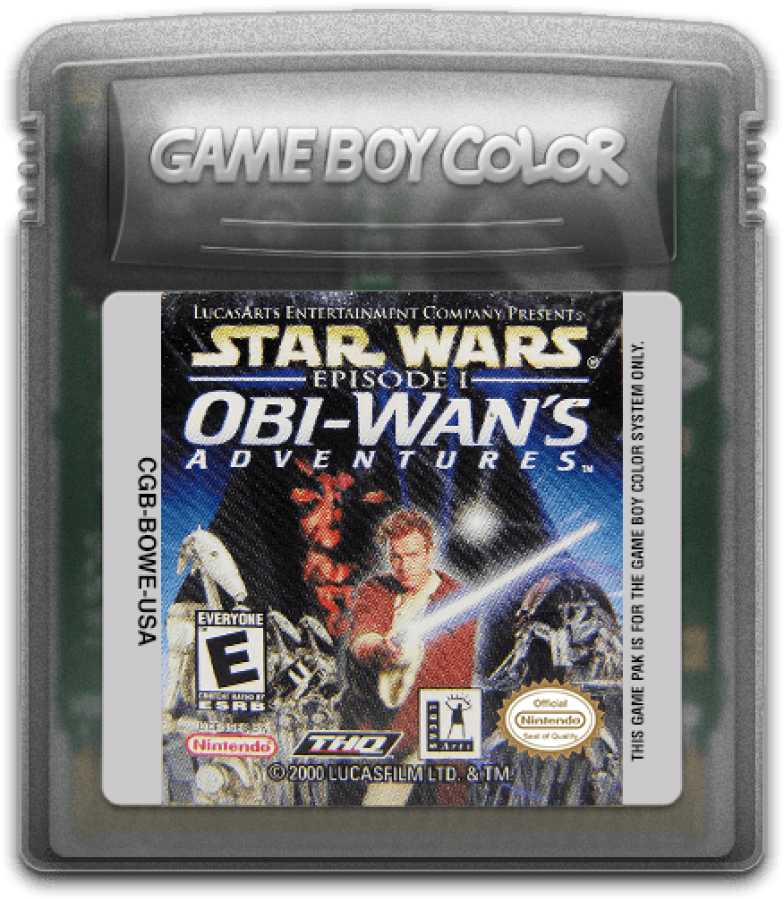 Star Wars Episode I Obi-Wan's Adventures Game Boy Color GBC for retro video game enthusiasts featuring action adventure gameplay lightsaber combat Jedi missions Star Wars inspired exploration puzzle solving alien worlds and collectible gaming appealStar Wars Episode I Obi-Wan's Adventures Game Boy Color GBC for retro video game enthusiasts featuring action adventure gameplay lightsaber combat Jedi missions Star Wars inspired exploration puzzle solving alien worlds and collectible gaming appeal cartridge 