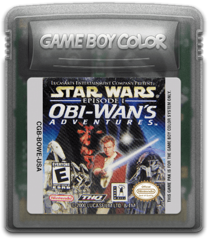 Star Wars Episode I Obi-Wan's Adventures Game Boy Color GBC for retro video game enthusiasts featuring action adventure gameplay lightsaber combat Jedi missions Star Wars inspired exploration puzzle solving alien worlds and collectible gaming appealStar Wars Episode I Obi-Wan's Adventures Game Boy Color GBC for retro video game enthusiasts featuring action adventure gameplay lightsaber combat Jedi missions Star Wars inspired exploration puzzle solving alien worlds and collectible gaming appeal cartridge 