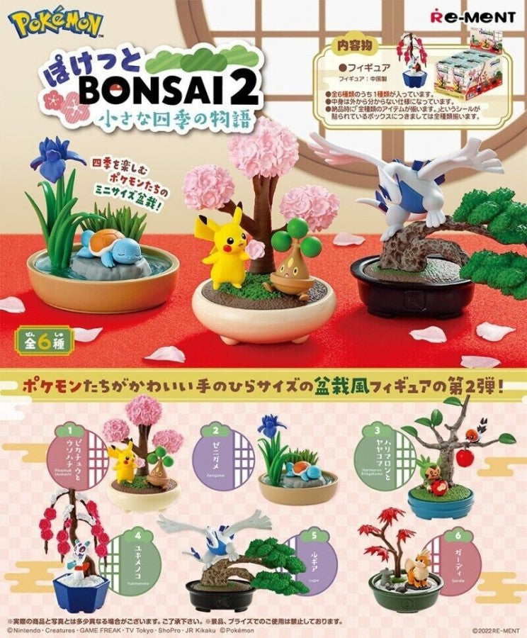 Re‑ment Pokemon Pocket Bonsai 2 miniature collectible series featuring detailed Pokemon figures displayed in artistic bonsai‑themed diorama scenes for collectors and display photography enthusiasts 
