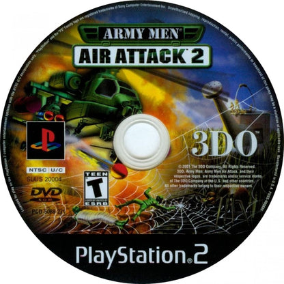 Army Men Air Attack 2 PS2 game for PlayStation 2 featuring helicopter arcade combat action disc