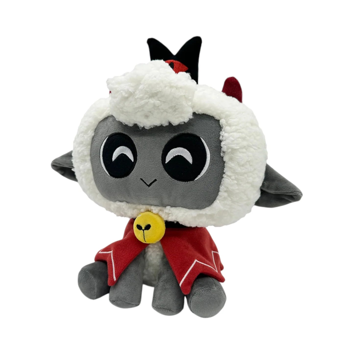 Cult of the Lamb Lamb Sit 9 Inch Plush collectible character plush featuring the adorable Lamb from Cult of the Lamb soft plush design seated sitting pose 9 inch size detailed character styling video game collectible display item and pop culture gaming collectible appeal left side