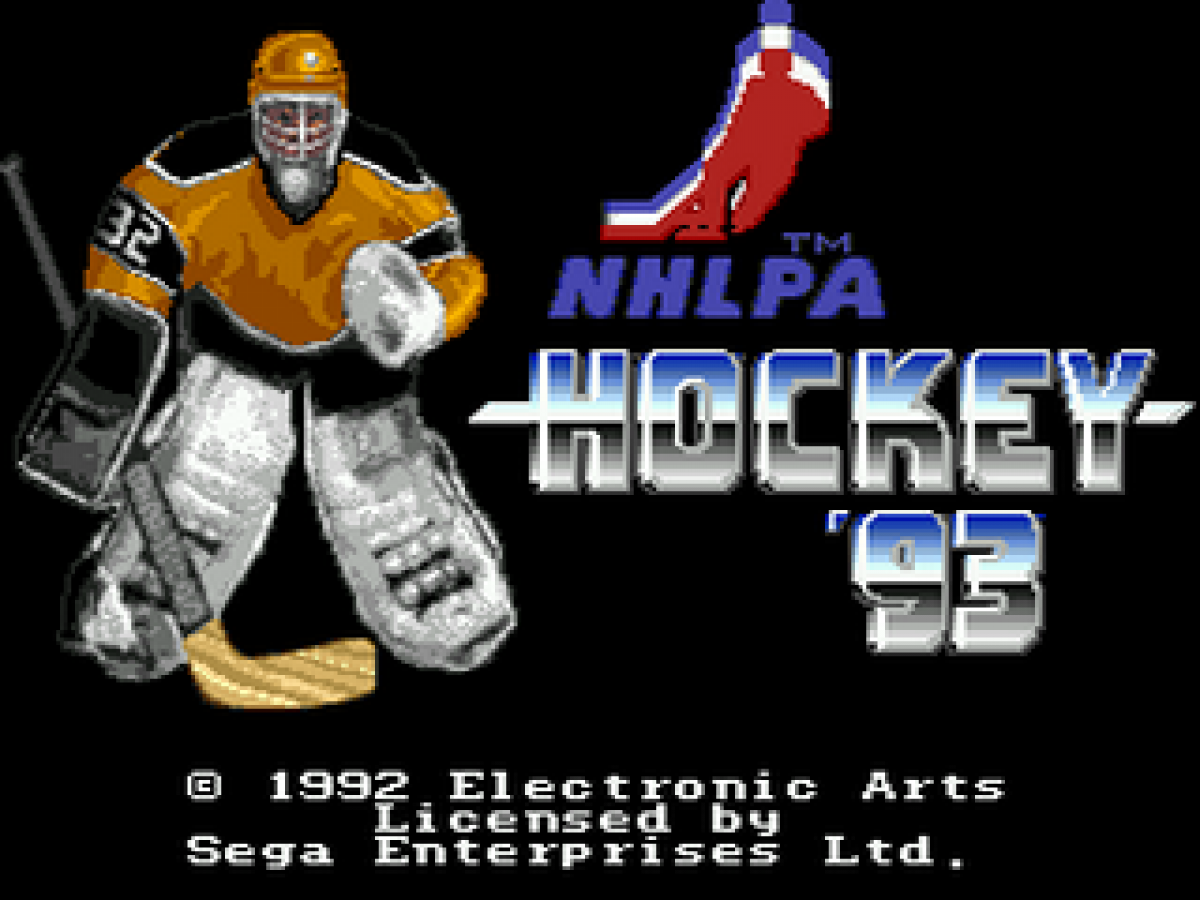 NHLPA Hockey 93 title screen for Sega Genesis (GEN) video game