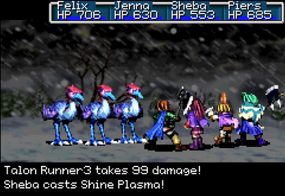 Golden Sun: The Lost Age [CIB] for Game Boy Advance (GBA) featuring an epic follow-up RPG where a new party wields Psynergy to explore expanded lands, solve intricate dungeon puzzles, and unleash powerful Djinn summons; continue the sweeping Golden Sun storyline with deeper customization and larger adventures in this complete-in-box classic gameplay screenshot